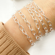 V193SS. 925 Sterling Silver Smooth Oval Link Chain